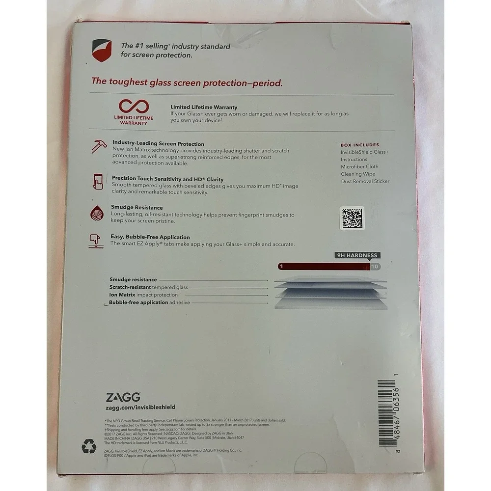 ZAGG Invisible Shield Glass+ Screen Pro Scratch‎ Protector Apple 10.5 iPad